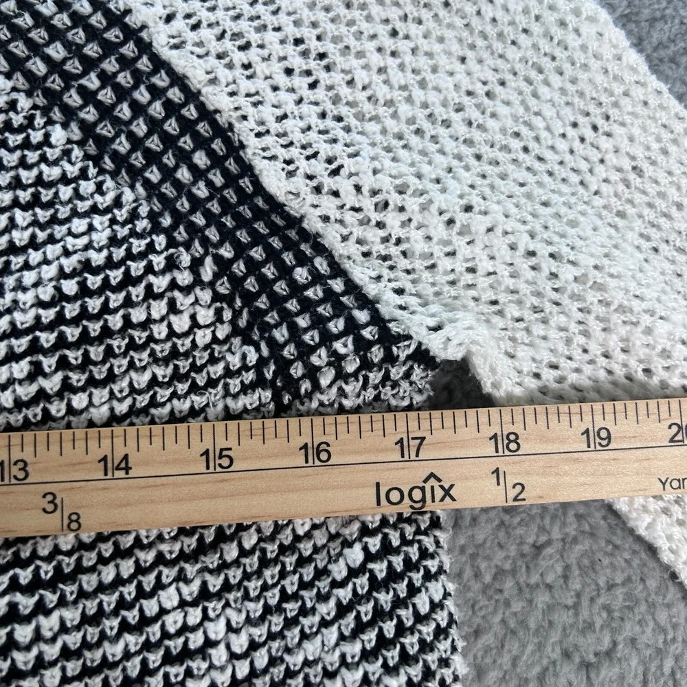 A.N.A Sweater Women Large Black White‎ Long Sleeves A New Approach Blend Cotton